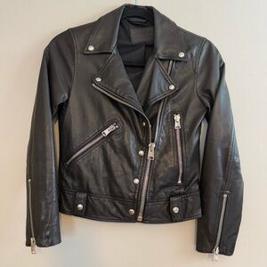 AllSaints Black Leather Biker Jacket